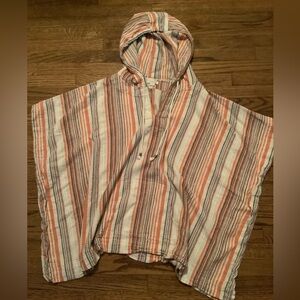 Sundance Striped Hooded Poncho Top